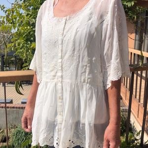 Isabella white lace top from Sundance. NEW!
